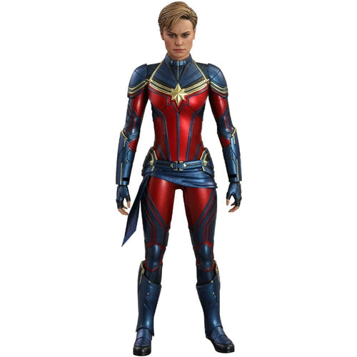 Hot Toys Captain Marvel 1:6 Sammlerfigur - Avengers: Endgame, detaillierte Actionfigur in rot-blauem Anzug zum Sammeln und Ausstellen.