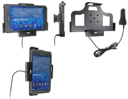 Brodit Gerätehalter 512697 Ladefunktion - Samsung Tab Active 8.0: Schwarze Halterung fixiert und lädt Tablet.