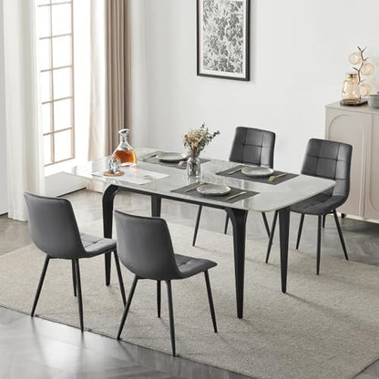 EUGAD Esszimmerstühle 4er Set gepolstert Samt – dunkelgrau