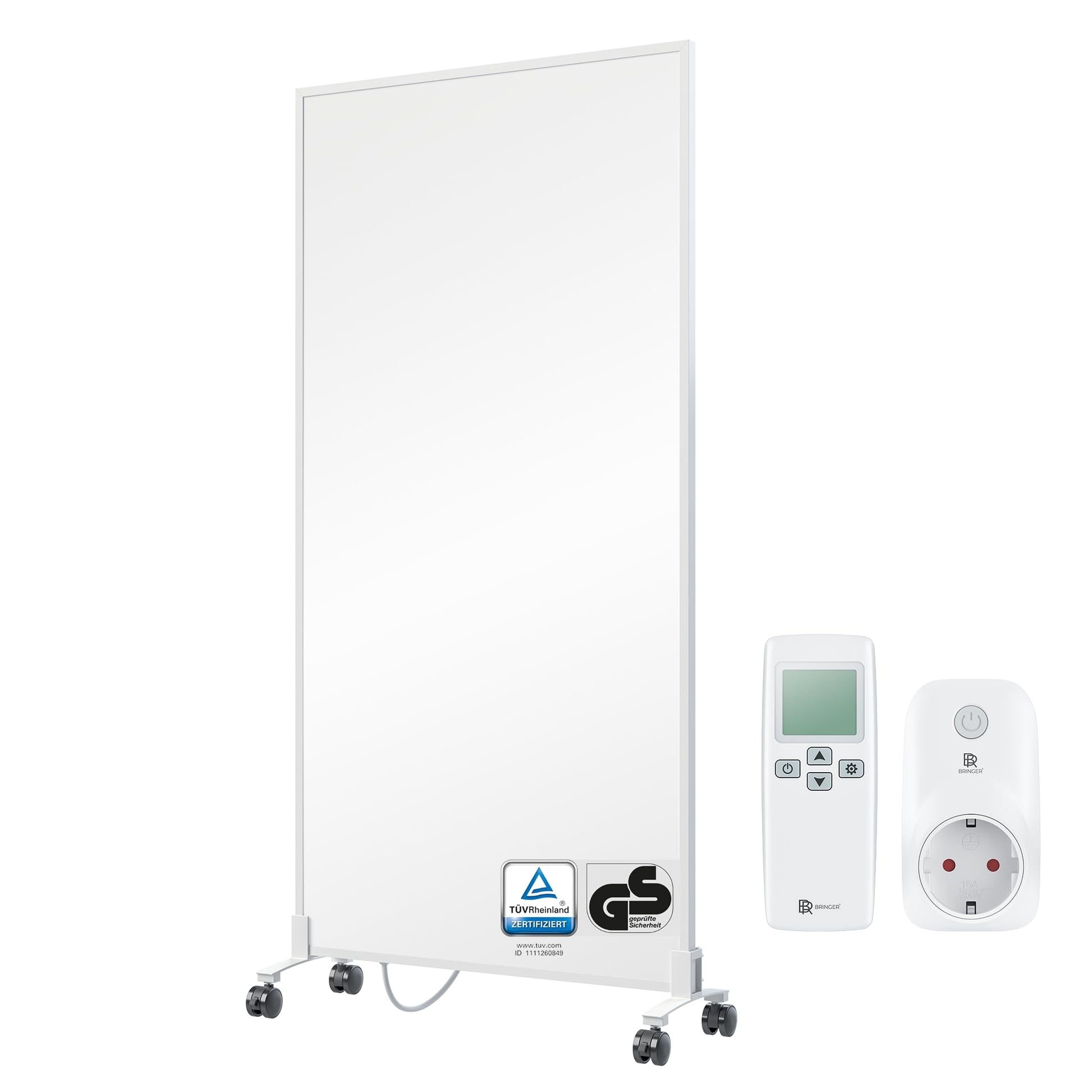 BR Bringer Infrarotheizung Standgerät 1200 Watt - Weiss. Weißes Standgerät erzeugt Infrarotwärme zur Raumbeheizung.