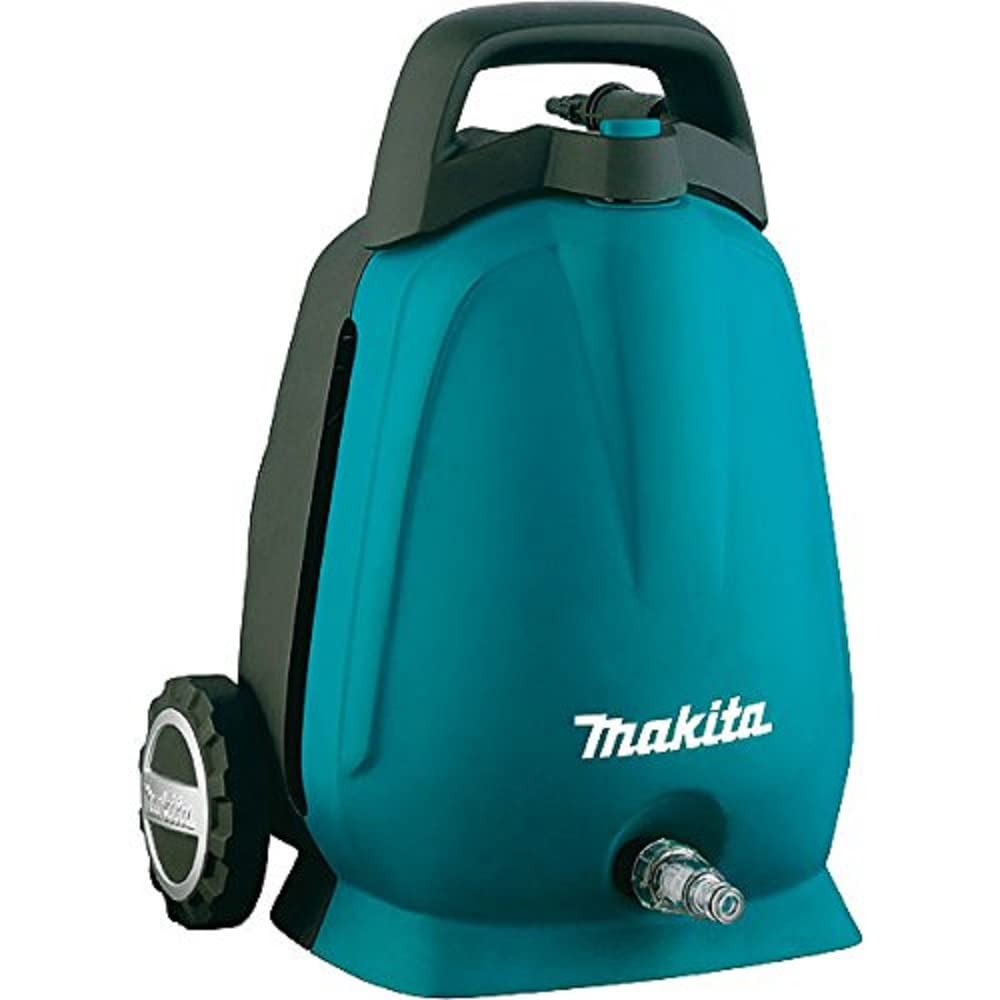 Makita HW102 Hochdruckreiniger - Garten & Terrassenreiniger. Blauer, kompakter Druckreiniger zur Reinigung von Terrassen und Gartenwegen.
