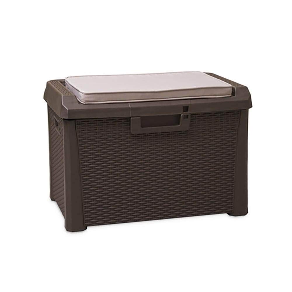 TOOMAX Kissen Compact Box Santorini Plus – braun 73x50.5x49.5 cm. Braune Kissenbox zur Outdoor-Aufbewahrung.