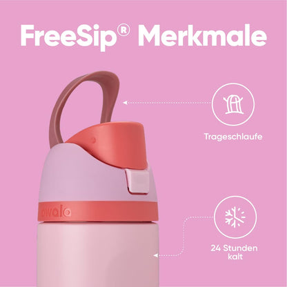 Owala FreeSip Isolierflasche Edelstahl mit Strohhalm, 710 ml
