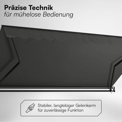 STEELSØN Kestria Gelenkarmmarkise 400x250 cm mit Kurbel, Anthrazit