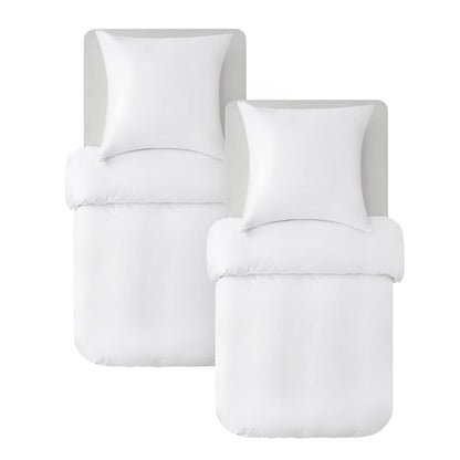 Bedsure Bettwäsche-Set 135x200 cm Baumwolle weiss mit Reissverschluss