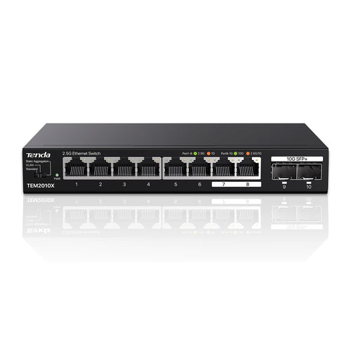 Tenda TEM2010X Unmanaged 2.5G Netzwerk Switch - 8x 2.5G, 2x 10G SFP+