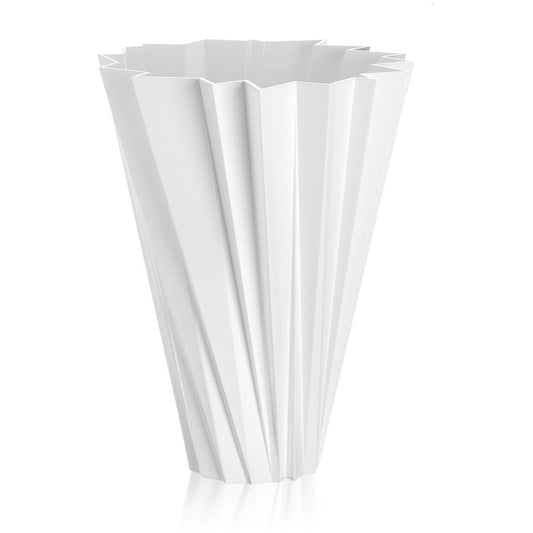 Kartell Shanghai 1229E5 Blumenvase – Weiss Glänzend. Skulpturale, weiß glänzende Vase zur Aufnahme von Schnittblumen.
