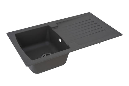 Respekta Boston Mineralitespüle – Betongrau 1 Becken 86x50 cm