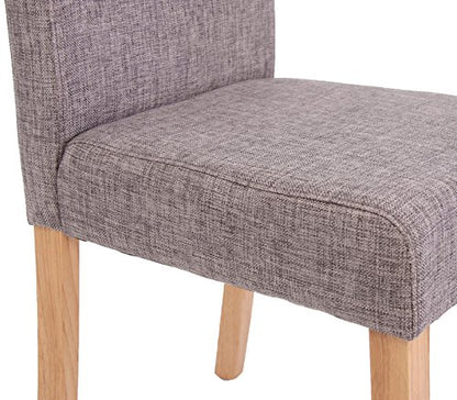 Mendler Littau Esszimmerstuhl - 4er-Set, Textil Grau, helle Beine