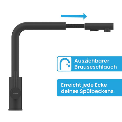 Bächlein Varvaro Einhand-Spültischbatterie - Matt Schwarz