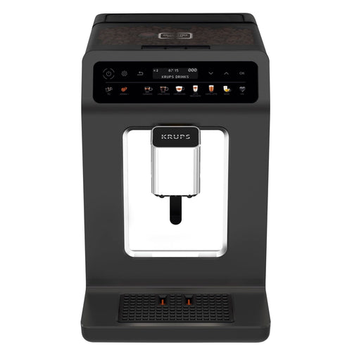 KRUPS Evidence One Kaffeevollautomat - Schwarz EA895N10. Schwarzer Kaffeevollautomat, bereitet Kaffee und Espresso auf Knopfdruck.
