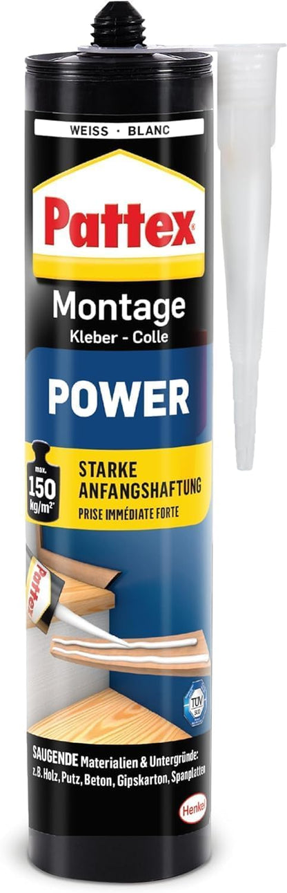 Pattex Montagekleber Power Bau- & Kraftkleber innen/aussen (12er Pack)