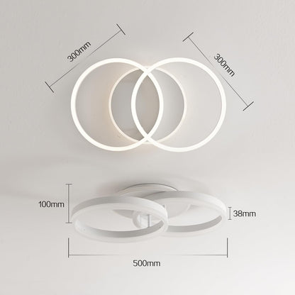 Amdelne Smart LED Deckenleuchte 2-Ringe dimmbar mit Fernbedienung