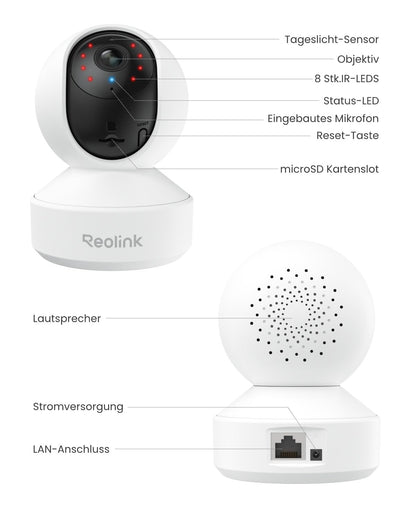 Reolink E1 Pro 3K Überwachungskamera Innen, WLAN, schwenkbar
