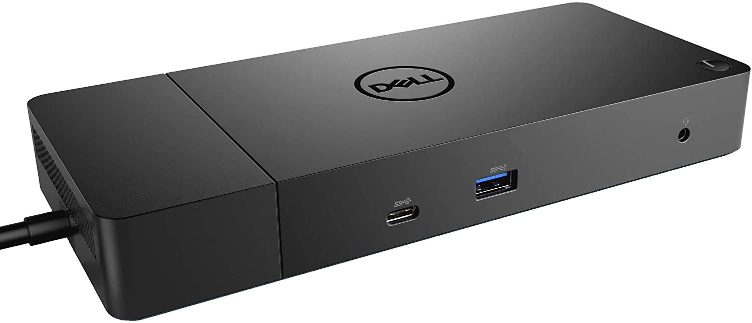 Dell WD19 USB-C Dockingstation mit 130W Netzteil. Schwarze, rechteckige Einheit zur Laptop-Konnektivitätserweiterung für Peripherie & Monitore mit PD.