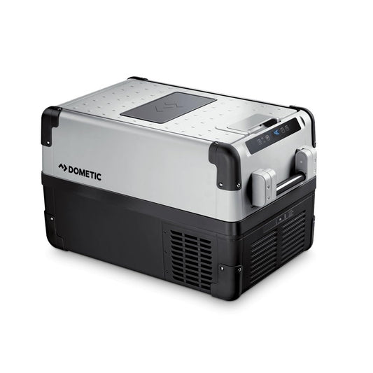 DOMETIC CFX 35 Kompressor-Kühlbox, graue, rechteckige Form. Kühlt 32L Inhalt mobil mit 12/24/230V.