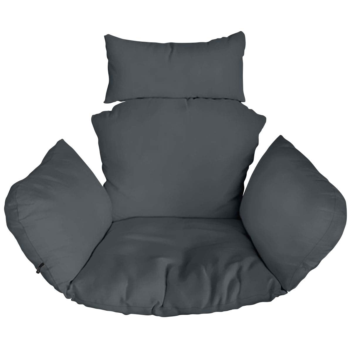 Ferocity Hängesessel Kissen XXL, Auflage mit Nackenkissen, Graphit, 4-teiliges Set