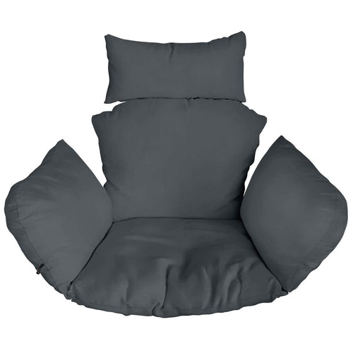 Ferocity Hängesessel Kissen XXL, Auflage mit Nackenkissen, Graphit, 4-teiliges Set
