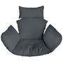 Ferocity Hängesessel Kissen XXL, Auflage mit Nackenkissen, Graphit, 4-teiliges Set