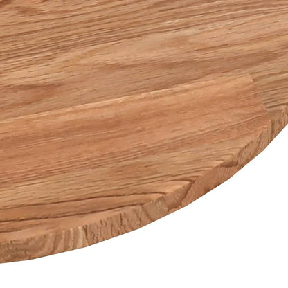 vidaXL Runde Massivholz Tischplatte Eiche - Hellbraun Ø90cm