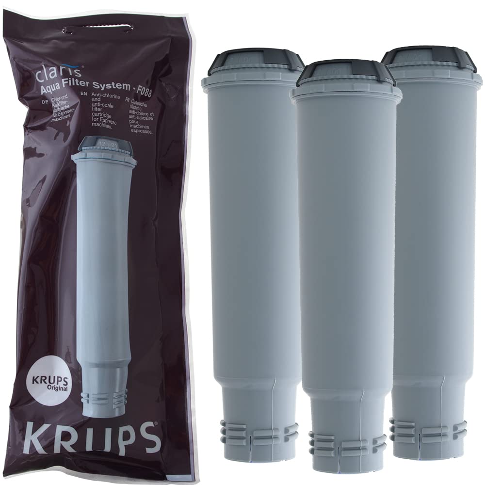 KRUPS Claris Filterpatrone F088 für Espressoautomaten, 3 Stück, mit Schraubanschluss