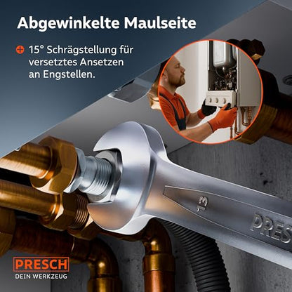 PRESCH Ratschenschlüssel Set 12tlg. 6-19mm - 90 Zähne mit Tasche