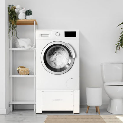 Herrselsam 2x Waschmaschinen Untergestell m. Schublade 63x54 cm Weiss