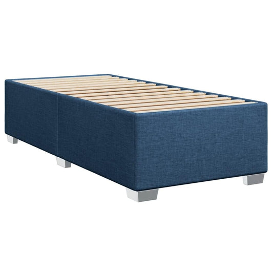 vidaXL Polsterbett Einzelbett - Stoff Blau 90x190cm. Ein blaues Stoffbett zum Schlafen im Schlafzimmer.