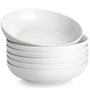 MALACASA Regular Suppenteller 6-teilig Porzellan Cremeweiss 1250 ml – tiefe runde Form mit glatter Glasur