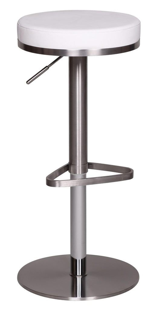 FineBuy Barhocker Edelstahl, höhenverstellbar 57-82 cm, drehbar: Silberner Edelstahlhocker für flexible Sitzhöhe an Bartheken & Kücheninseln.
