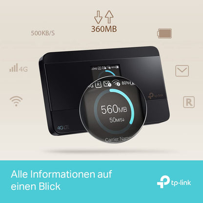 TP-Link M7350 Mobiler 4G LTE WLAN Router mit Farbdisplay und Akku