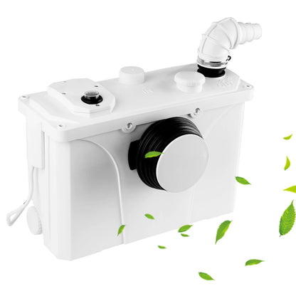 Herrselsam 700W Fäkalien Hebeanlage 4/1: Kompakte, graue Einheit. Pumpt Fäkalien und Schmutzwasser aus tieferliegenden Bereichen.