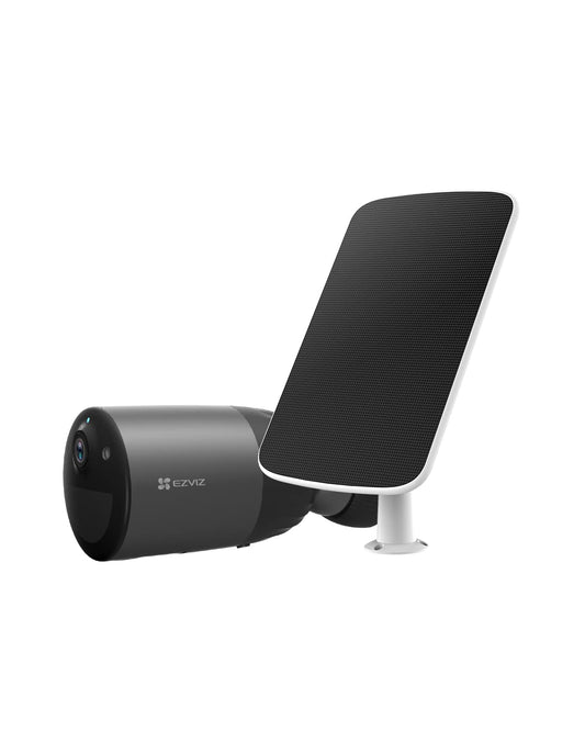 EZVIZ BC1C Kit Akku Überwachungskamera 4MP WLAN Solarpanel: Eine Kamera mit Solarpanel für drahtlose Außenüberwachung.