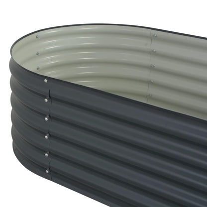 vidaXL Hochbeet Gemüsebeet Stahl Grau - 160x80x44 cm