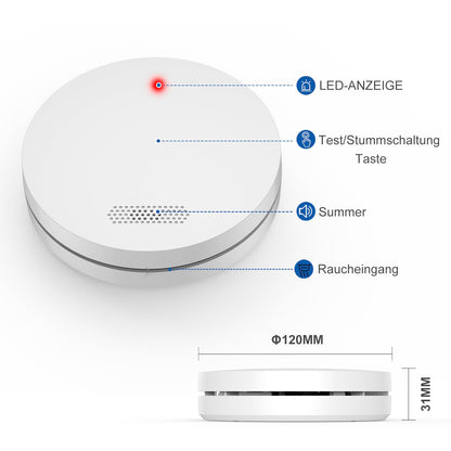 XINDUM Rauchmelder 10 Jahre Batterie, TÜV zertifiziert, 5er Set