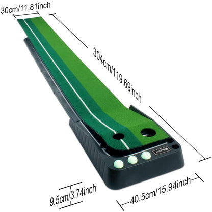 Asgens Golf Putting Trainer Matte – Automatischer Ballrücklauf