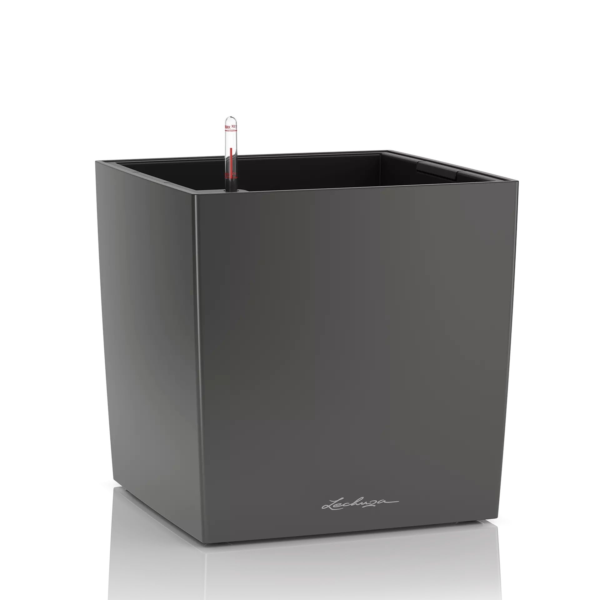 LECHUZA CUBE Premium 50 Pflanzgefäss - anthrazit metallic. Quadratisches Pflanzgefäss in Anthrazit metallic für Pflanzen.
