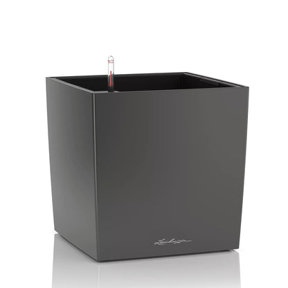 LECHUZA CUBE Premium 50 Pflanzgefäss - anthrazit metallic. Quadratisches Pflanzgefäss in Anthrazit metallic für Pflanzen.