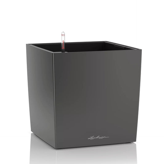 LECHUZA CUBE Premium 50 Pflanzgefäss - anthrazit metallic. Quadratisches Pflanzgefäss in Anthrazit metallic für Pflanzen.