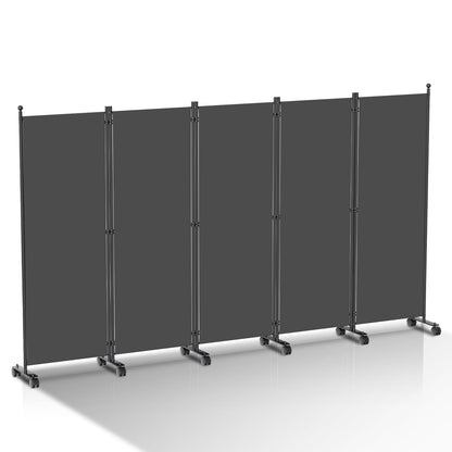 Vigevee Paravent Raumteiler klappbar 5-teilig Anthrazit
