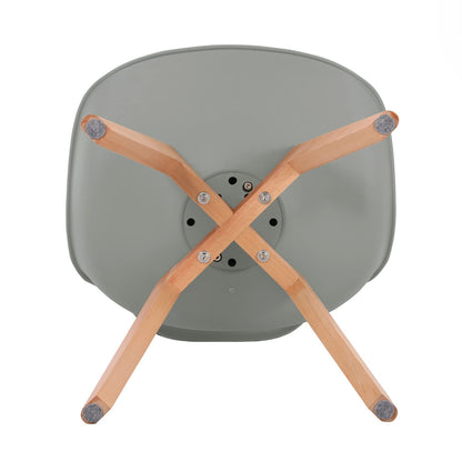 EGGREE Set 4 Buchenholz Skandi Retro Küchenstühle - Grau