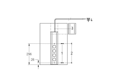 THEBO ST 3007 4-fach Steckdosenelement - Edelstahl