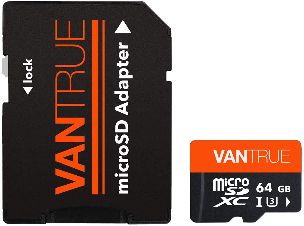 VANTRUE microSD Speicherkarte 64GB UHS-I U3 4K mit SD-Adapter