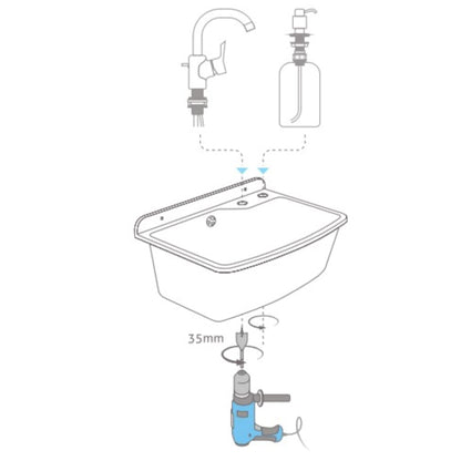 Kunststoff Ausgussbecken 61cm - Grau Granit Wandmontage mit Siphon