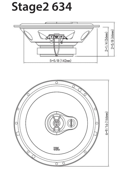 JBL Stage2 634 3-Wege Auto Lautsprecher Set - 16.5cm