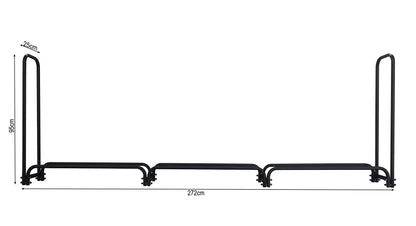 QUICK STAR Metall Kaminholzregal Anthrazit 272x25x95 cm