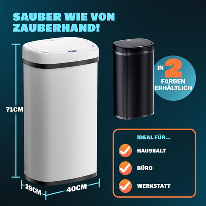 Monzana Sensor Mülleimer 58 L Automatik Abfalleimer - Creme
