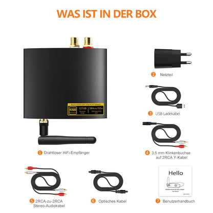 1Mii Bluetooth 5.3 HiFi Empfänger LDAC aptX HD – Schwarz