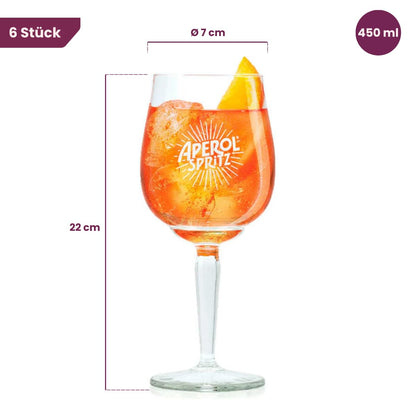 Cookinglife Aperol Spritz Gläser Set, 450 ml, 6 Stück