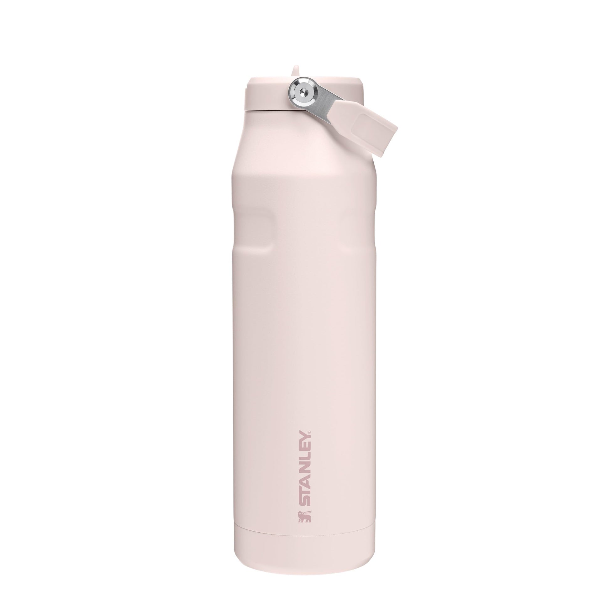 Stanley Flip Straw 2.0 Trinkflasche mit Strohhalm – 1.06L Rose Quartz. Zylindrische Isolierflasche zum Trinken unterwegs.